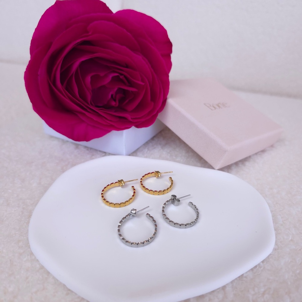 Elegant Gold and Silver Hoop Earrings
